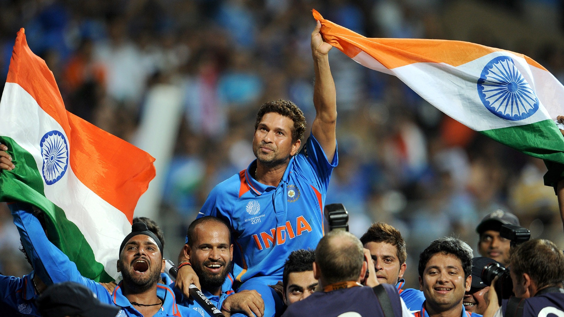Sachin Tendulkar being 'carried on the shoulders of a nation' has been nominated as one of the 20 Laureus Sporting Moment of the last 20 years.